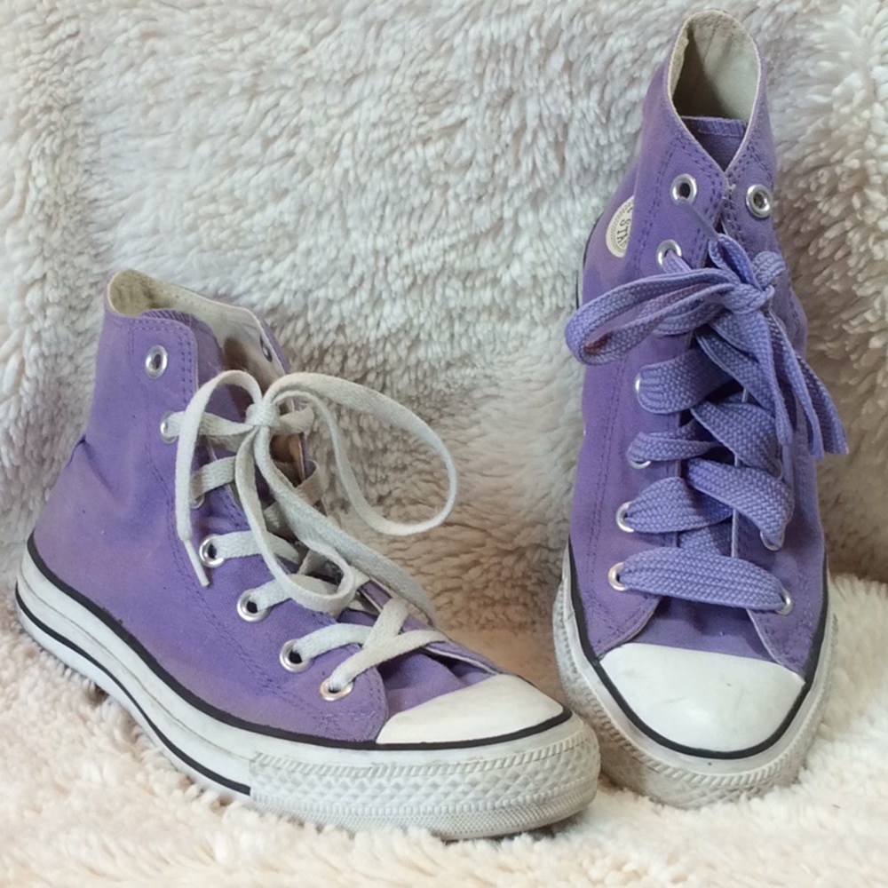 Converse Lavender High Top Sneakers